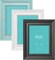 5x7 Picture Frames (3 Pack, Assorted Colors) Rustic Wood Grain Photo Frame Set with High Definition Glass for Wall Mount & Table Top Display